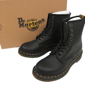Dr Martens 1460 W Boots Womens 5 Black Nappa Leather 8 Eye Lace Up Combat